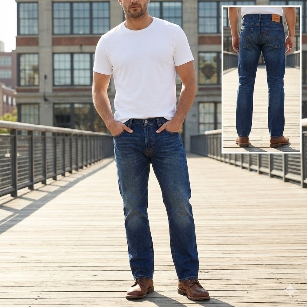 Levi Strauss 501 Original Fit Button Fly Jeans Dark Wash‎ W30 L30